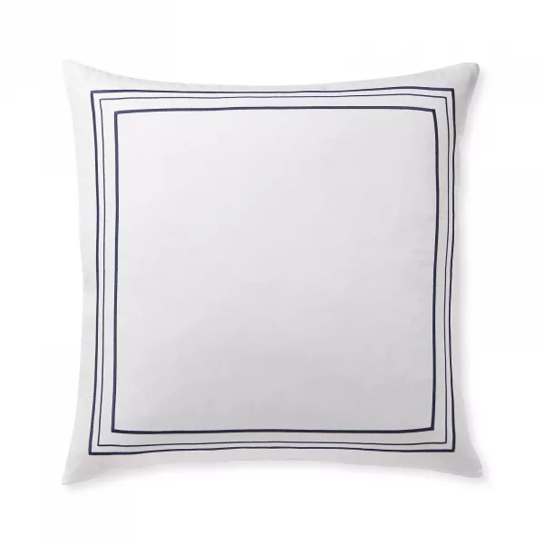 400 Thread Count White 100% Cotton Sateen Hotel Stitch 3 line Embroidery Euro Shams