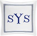 Personalized Monogrammed 400 Thread Count White 100% Cotton Sateen Hotel Stitch 3 line Embroidery Euro Shams