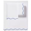 400 Thread Count White Cotton Sateen Hotel Stitch Scalloped Embroidery Border 4 Piece Sheet Set - Image 4
