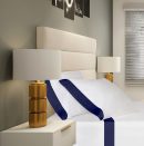 400 Thread Count White 100% Cotton Sateen Border Frame Sheet Set