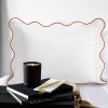 400 Thread Count Cotton Sateen Hotel Stitch Scalloped Embroidery Border Pillow Sham (Set of 2) - Image 3