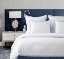 400 Thread Count white 100% Cotton Sateen Hotel Stitch Edge Border Frame Duvet cover set