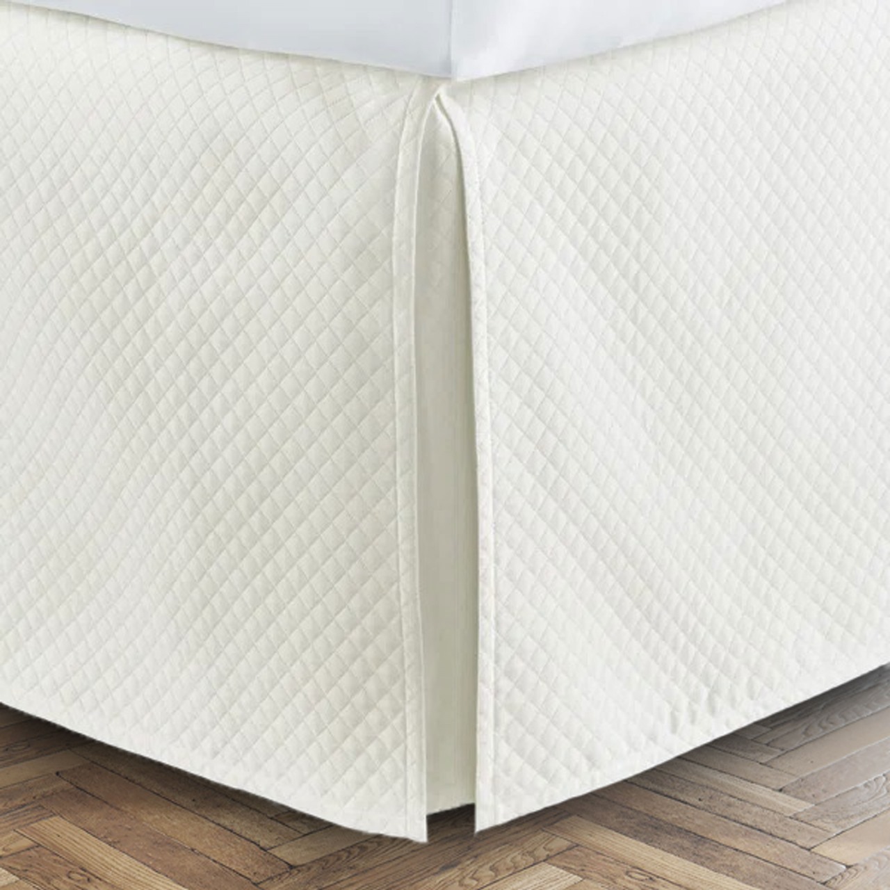400 Thread Count 100% Cotton Sateen Diamond Cotton Quilting Bed Skirt Three Sided Coverage with Platform - Image 3