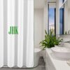 Personalized Monogram White 100% Cotton Sateen scalloped And Border Embroidery shower Curtain - Image 5